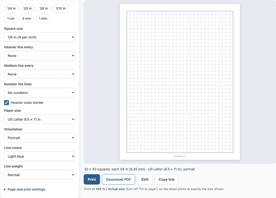 Graph paper example